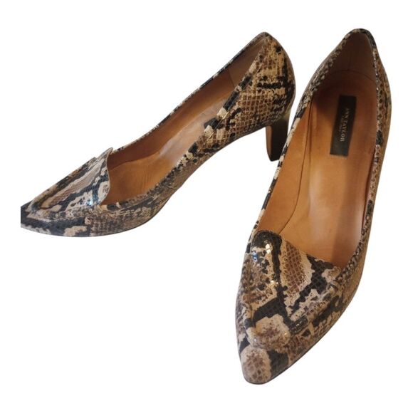 Ann Taylor snake skin pointed toe heels Sz 8.5 - Picture 1 of 10